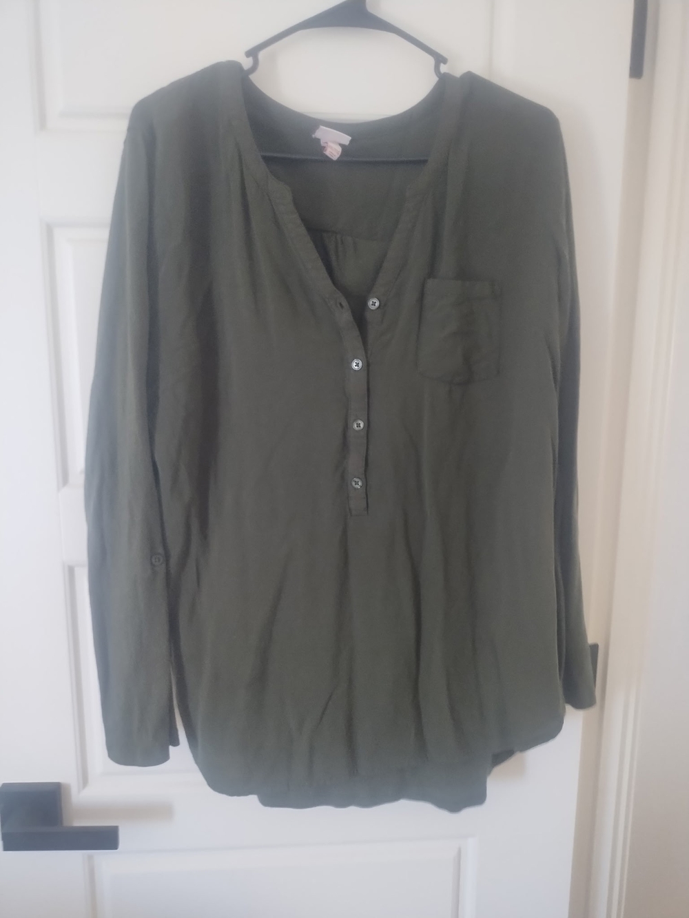 Merona Olive Green Button Placket Tunic